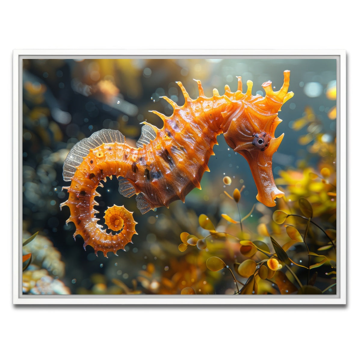 AUTO-MOCKUP WHITE | Seahorse | 1 Piece | White Framed Canvas | group=4x3