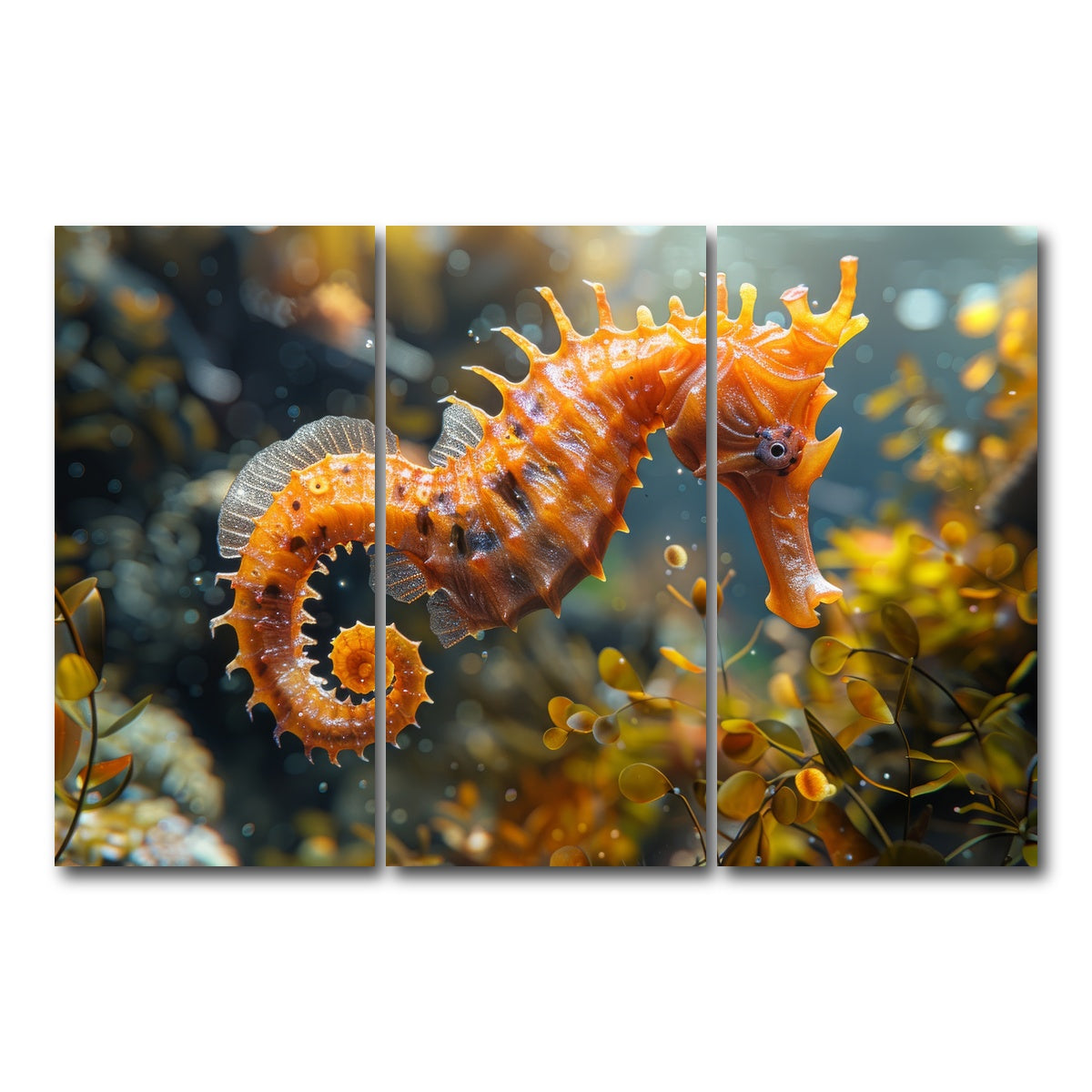 AUTO-MOCKUP WHITE | Seahorse | 3 Piece | Gallery Wrap Canvas | group=12x24