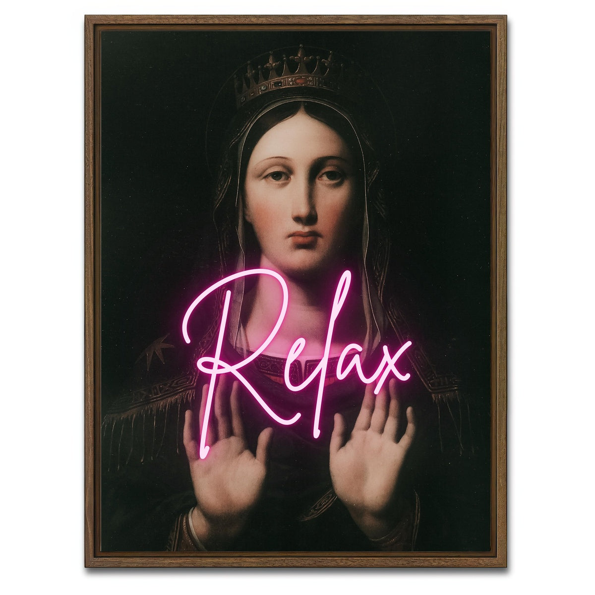 AUTO-MOCKUP WHITE | Seat Back, Relax and Enjoy The View | 1 Piece | Walnut Framed Canvas | group=3x4