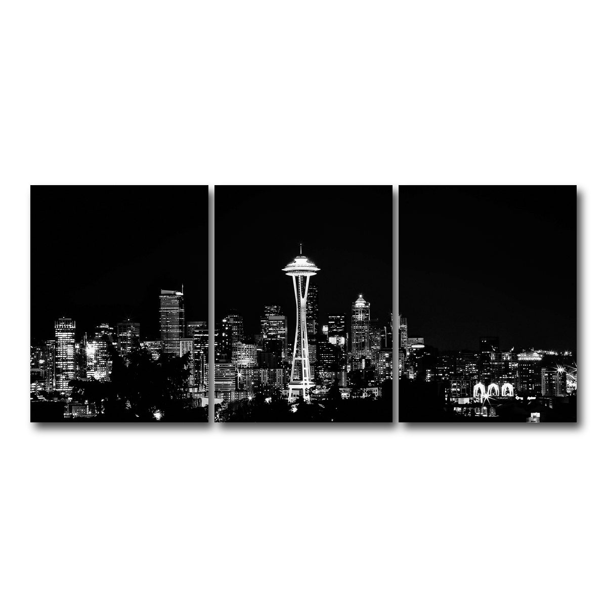 AUTO-MOCKUP WHITE | Seattle skyline | 3 Piece | Gallery Wrap Canvas | group=18x24