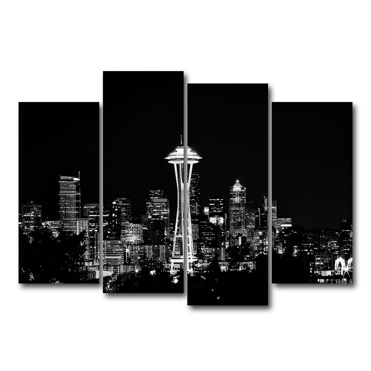 AUTO-MOCKUP WHITE | Seattle skyline | 4 Piece | Gallery Wrap Canvas | group=4_normal
