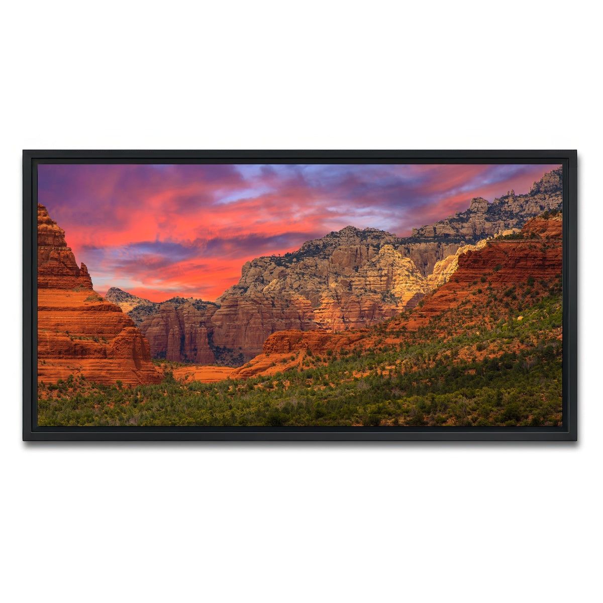 AUTO-MOCKUP WHITE | Sedona Sunset | 1 Piece | Black Framed Canvas | group=2x1