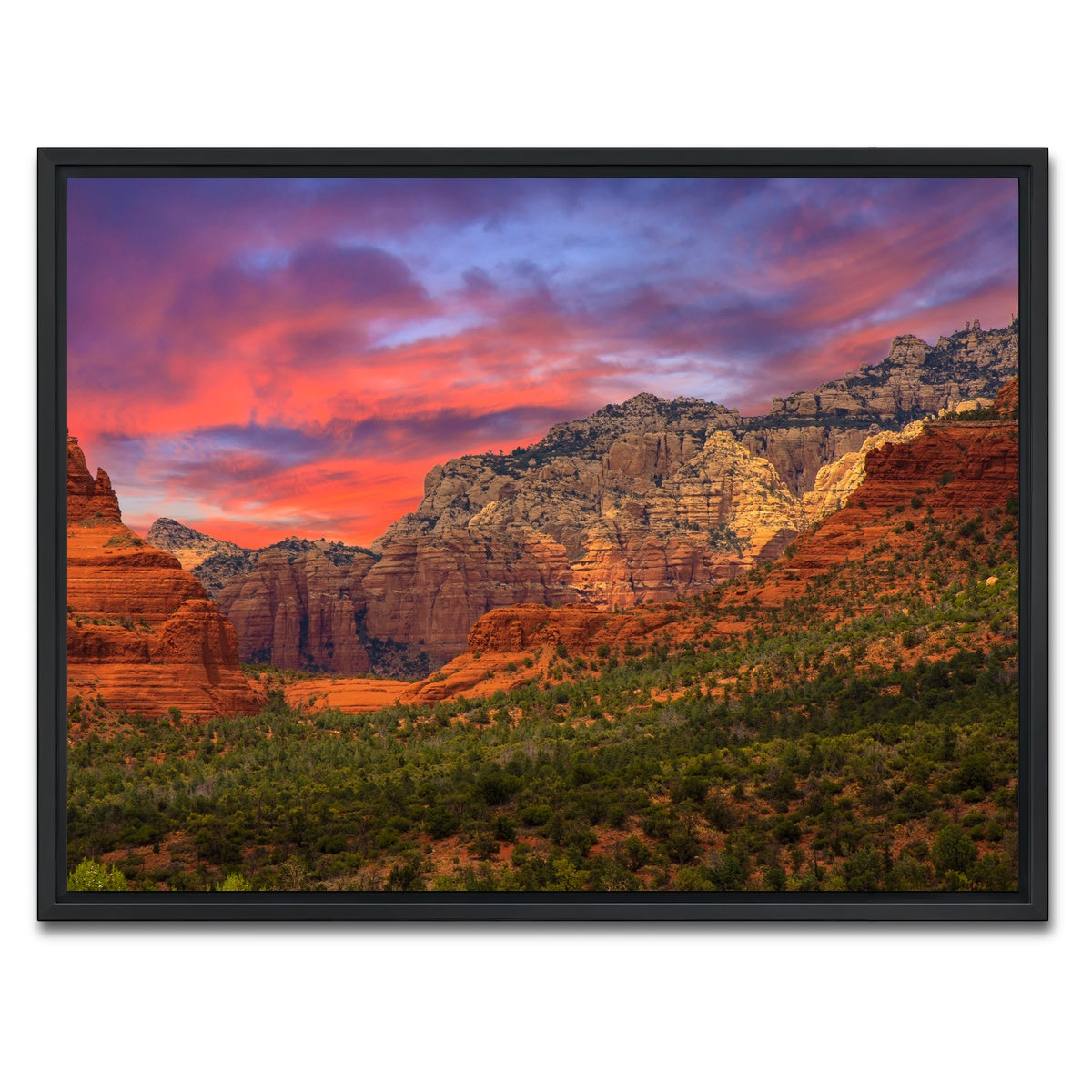 AUTO-MOCKUP WHITE | Sedona Sunset | 1 Piece | Black Framed Canvas | group=4x3