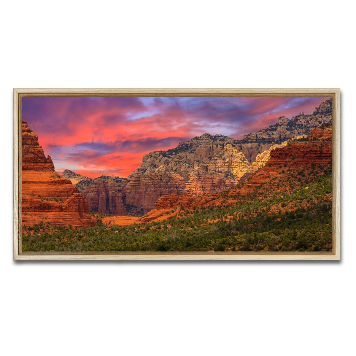 AUTO-MOCKUP WHITE | Sedona Sunset | 1 Piece | Natural Framed Canvas | group=2x1