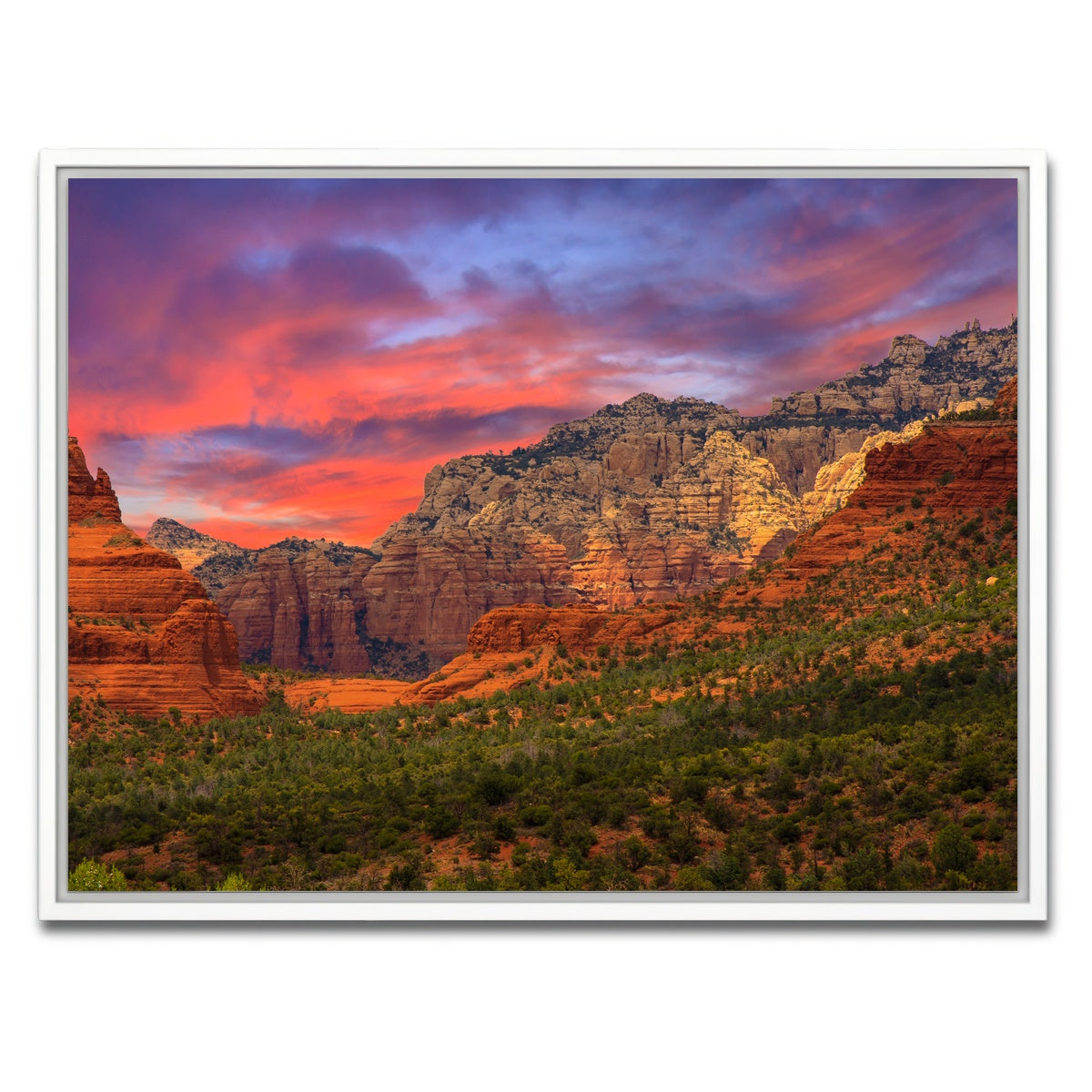 AUTO-MOCKUP WHITE | Sedona Sunset | 1 Piece | White Framed Canvas | group=4x3