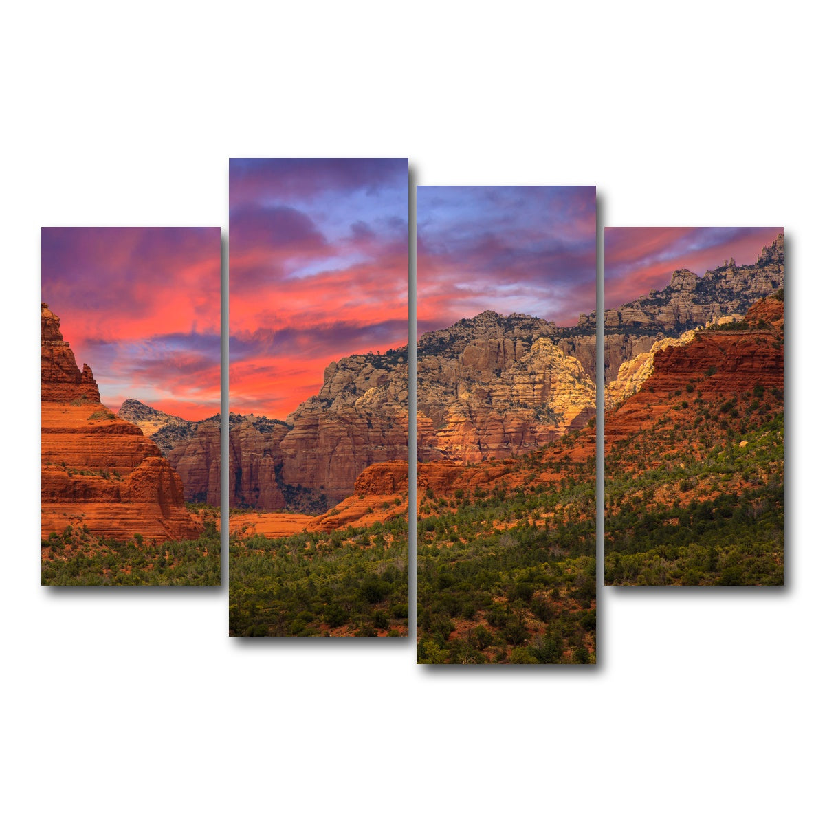AUTO-MOCKUP WHITE | Sedona Sunset | 4 Piece | Gallery Wrap Canvas | group=4_short