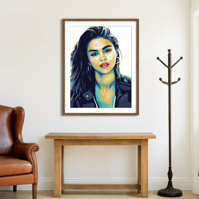 AUTO-MOCKUP ROOM | Selena Gomez White Wall Art