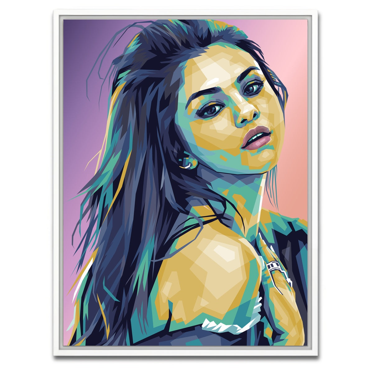AUTO-MOCKUP WHITE | Selena Gomez | 1 Piece | White Framed Canvas | group=3x4