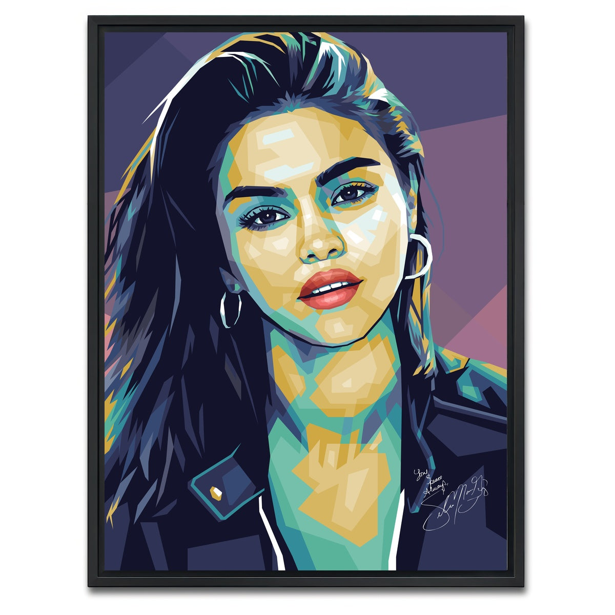 AUTO-MOCKUP WHITE | Selena Purple | 1 Piece | Black Framed Canvas | group=3x4