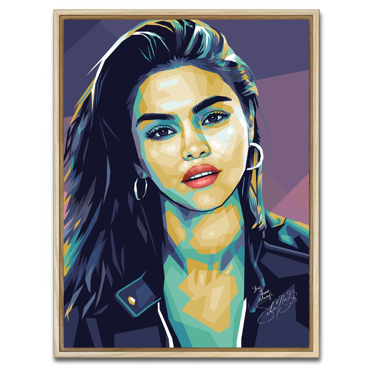 AUTO-MOCKUP WHITE | Selena Purple | 1 Piece | Natural Framed Canvas | group=3x4
