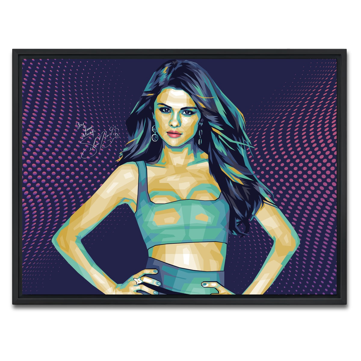 AUTO-MOCKUP WHITE | Selena Signature | 1 Piece | Black Framed Canvas | group=4x3