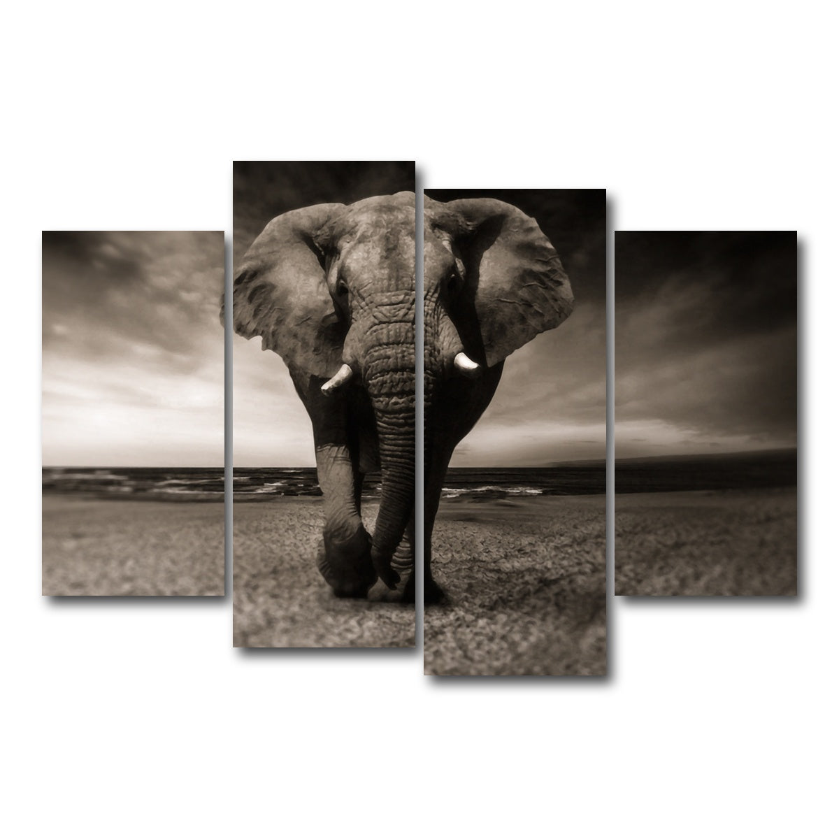 AUTO-MOCKUP WHITE | Sepia Elephant | 4 Piece | Gallery Wrap Canvas | group=4_short