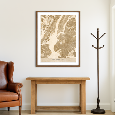 AUTO-MOCKUP ROOM | Sepia New York City Wall Art