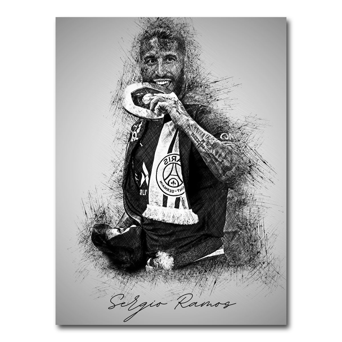 AUTO-MOCKUP WHITE | Sergio Ramos 2 | 1 Piece | Gallery Wrap Canvas | group=3x4