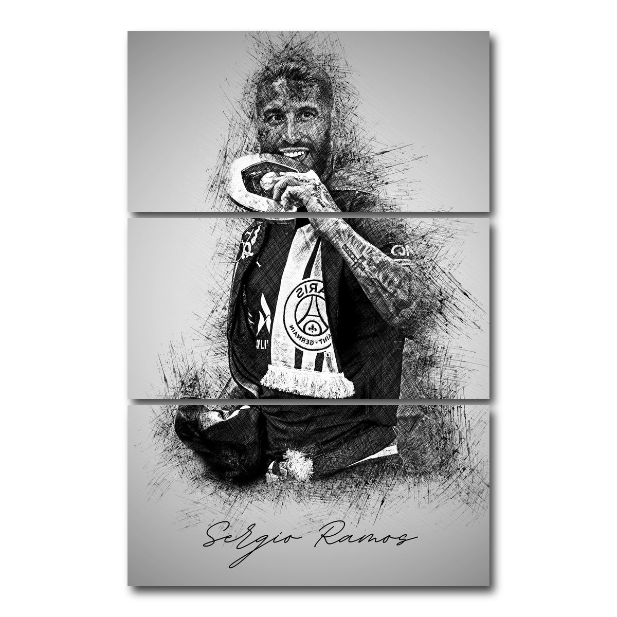 AUTO-MOCKUP WHITE | Sergio Ramos 2 | 3 Piece | Gallery Wrap Canvas | group=12x24_stacked