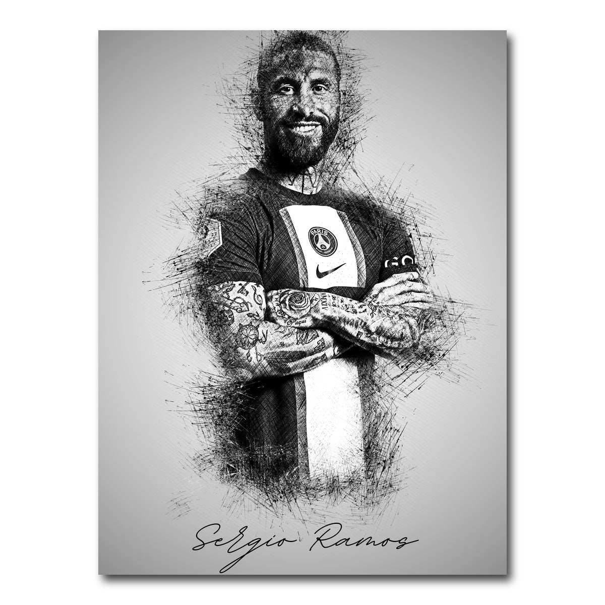 AUTO-MOCKUP WHITE | Sergio Ramos | 1 Piece | Gallery Wrap Canvas | group=3x4