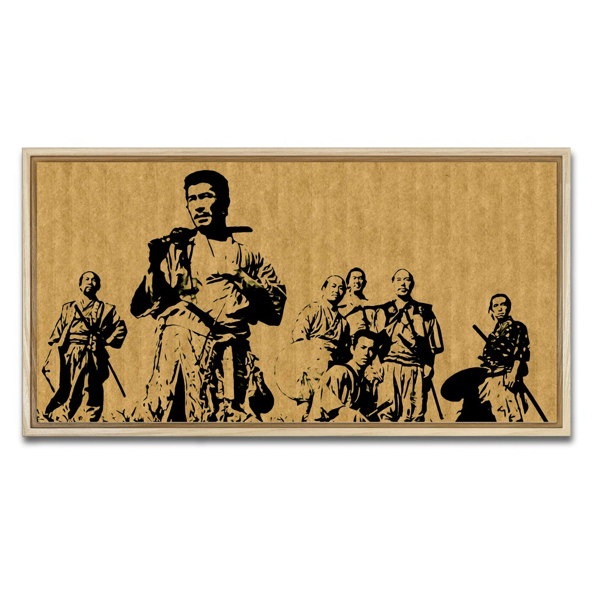 AUTO-MOCKUP WHITE | Seven Samurai | 1 Piece | Natural Framed Canvas | group=2x1