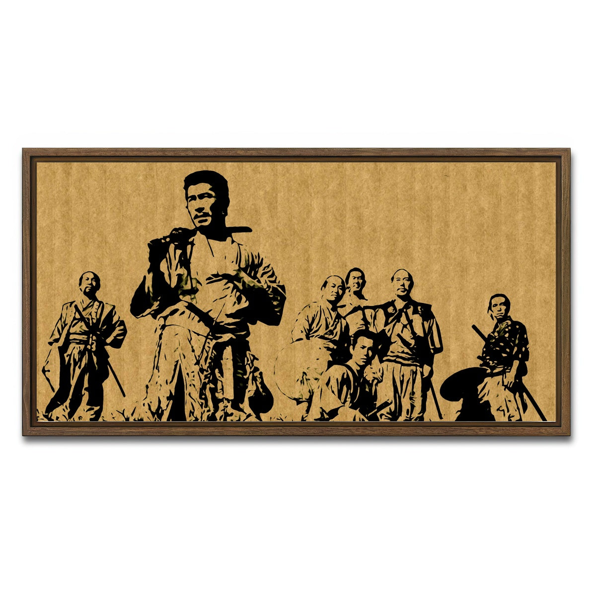 AUTO-MOCKUP WHITE | Seven Samurai | 1 Piece | Walnut Framed Canvas | group=2x1