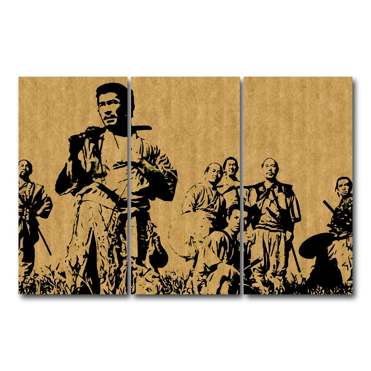 AUTO-MOCKUP WHITE | Seven Samurai | 3 Piece | Gallery Wrap Canvas | group=12x24