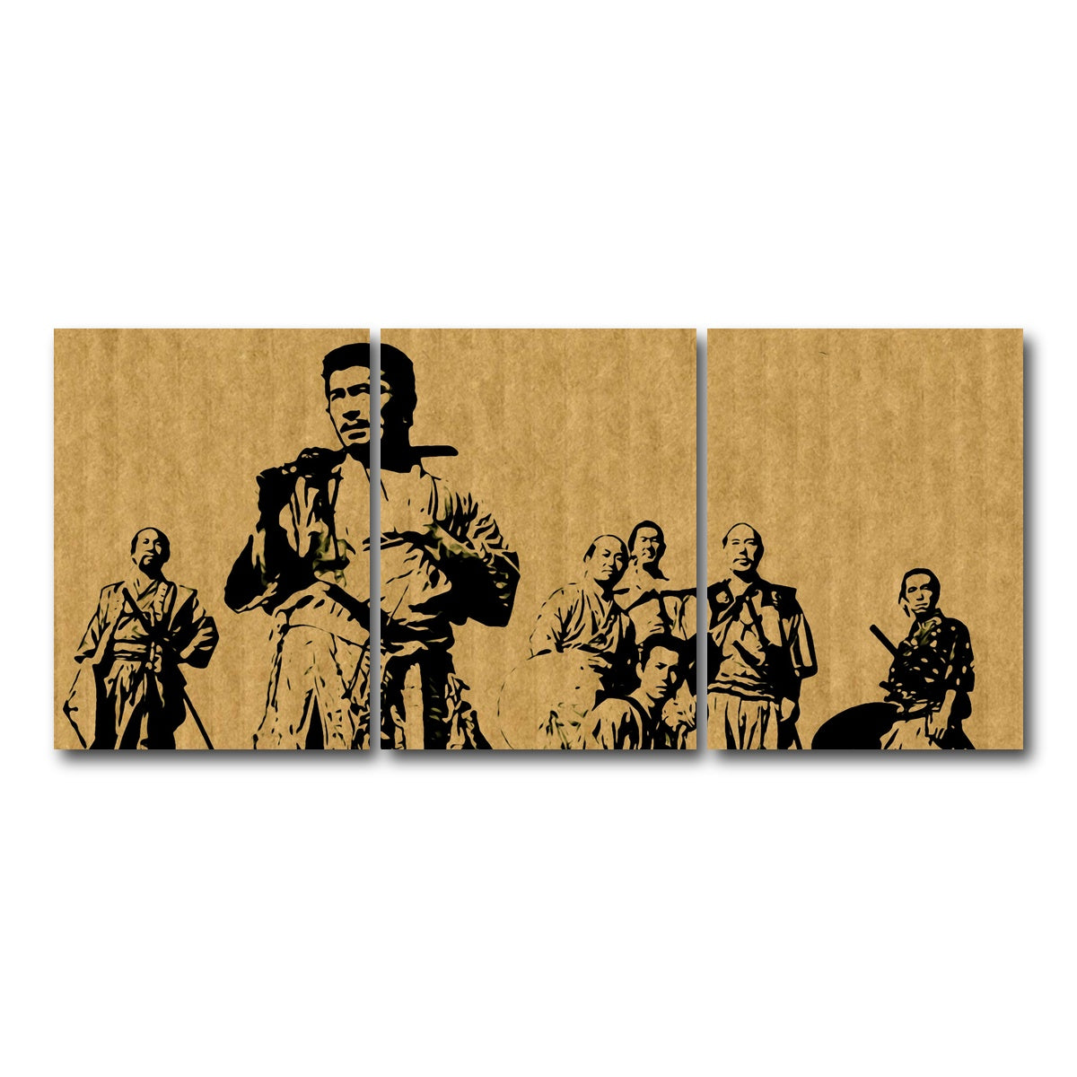 AUTO-MOCKUP WHITE | Seven Samurai | 3 Piece | Gallery Wrap Canvas | group=18x24