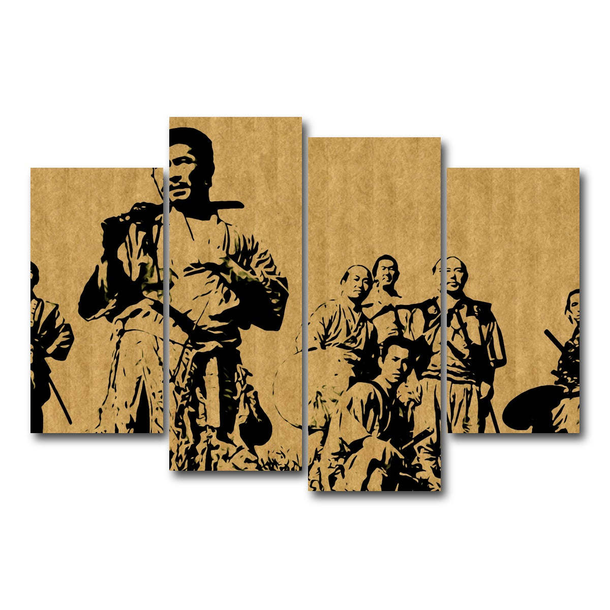 AUTO-MOCKUP WHITE | Seven Samurai | 4 Piece | Gallery Wrap Canvas | group=4_short