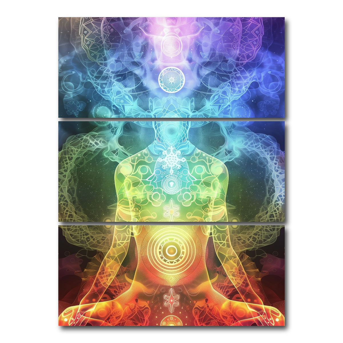 AUTO-MOCKUP WHITE | Seven chakras concept | 3 Piece | Gallery Wrap Canvas | group=8x18_stacked