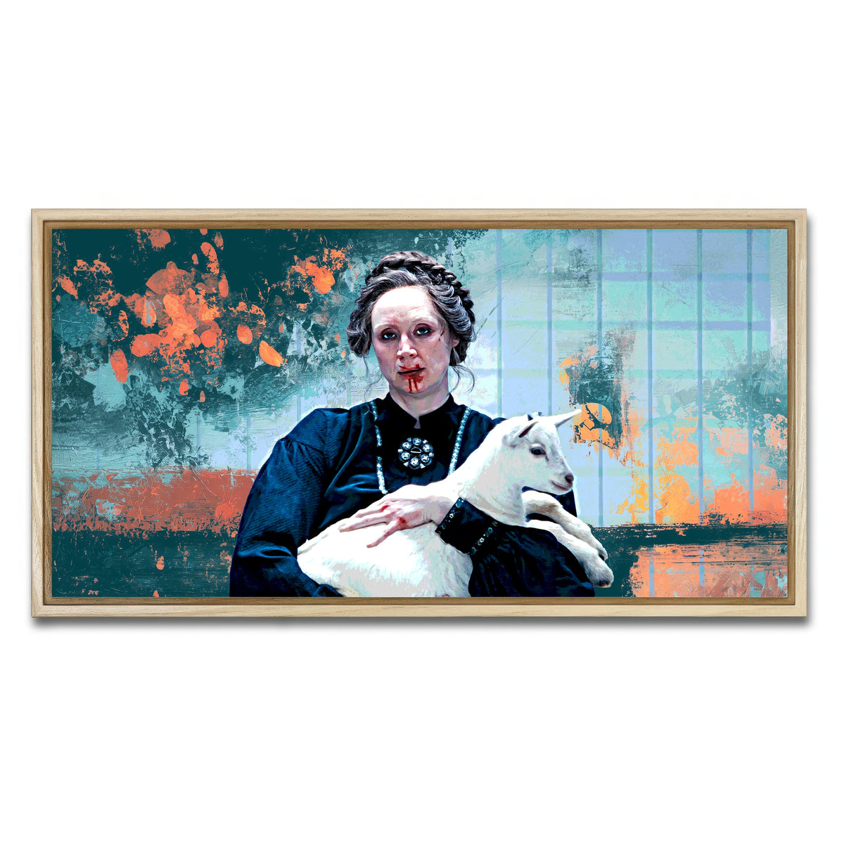 AUTO-MOCKUP WHITE | Severance Lorne & Her Goat | 1 Piece | Natural Framed Canvas | group=2x1