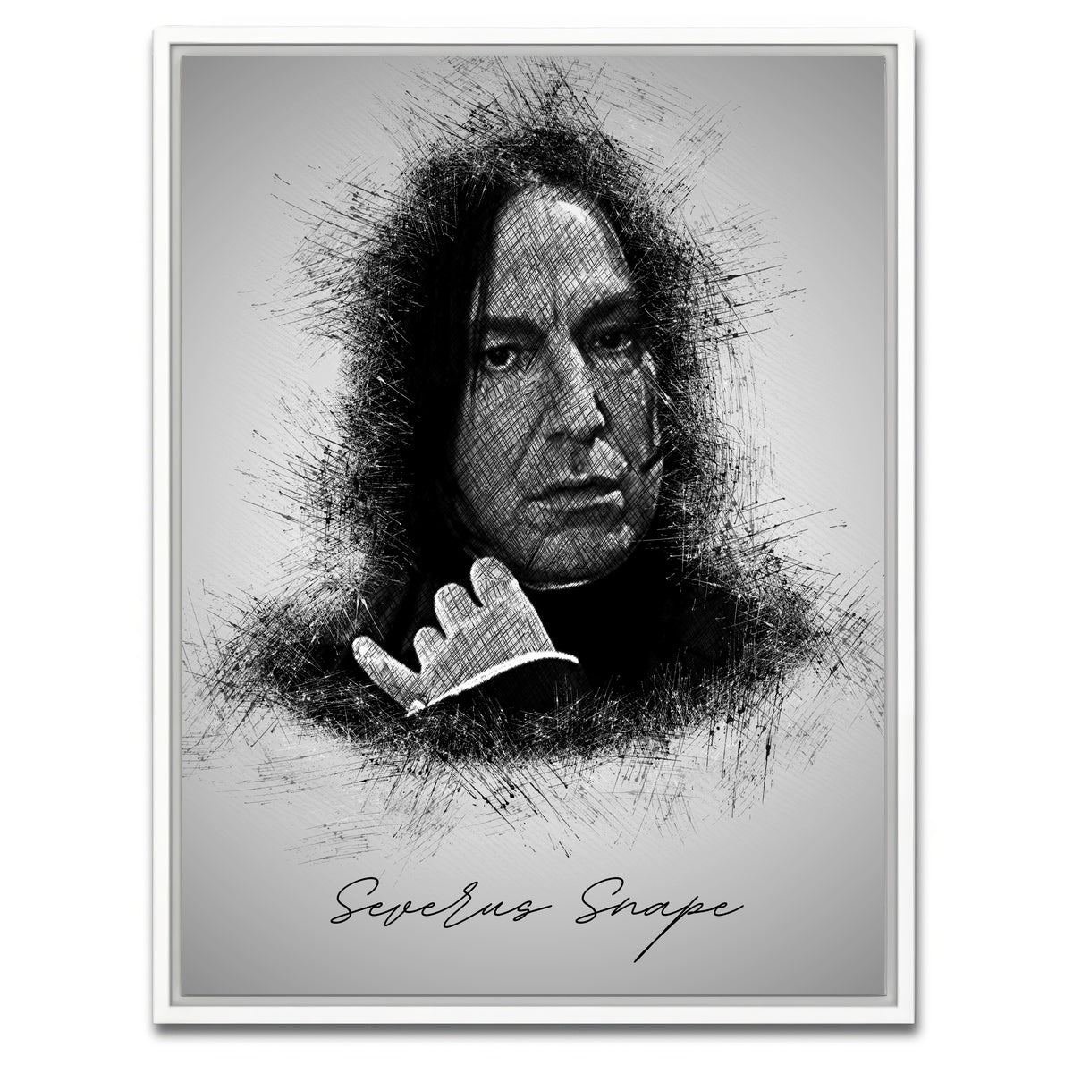 AUTO-MOCKUP WHITE | Severus Snape | 1 Piece | White Framed Canvas | group=3x4