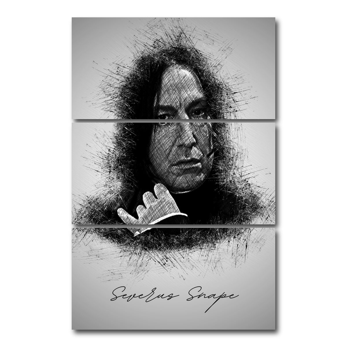 AUTO-MOCKUP WHITE | Severus Snape | 3 Piece | Gallery Wrap Canvas | group=12x24_stacked
