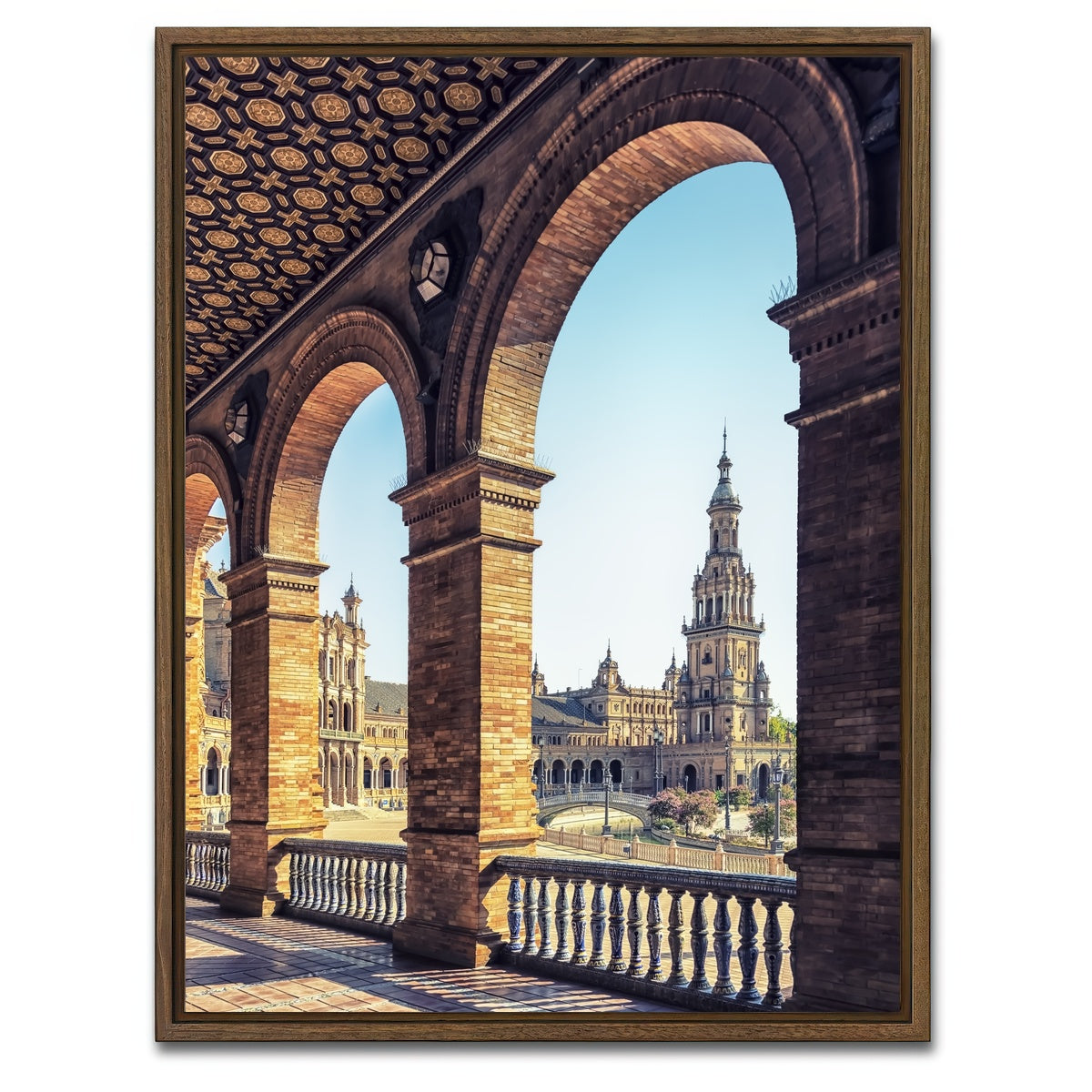 AUTO-MOCKUP WHITE | Seville City | 1 Piece | Walnut Framed Canvas | group=3x4