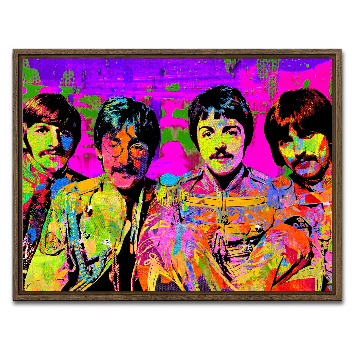 AUTO-MOCKUP WHITE | Sgt. Pepper's Beatles | 1 Piece | Walnut Framed Canvas | group=4x3