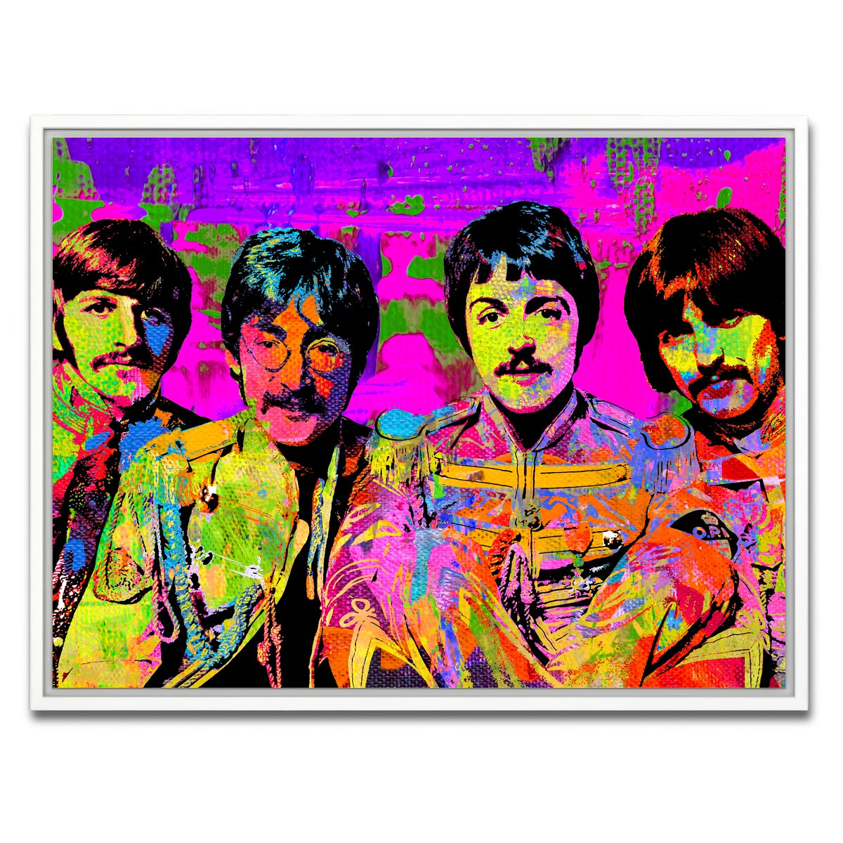 AUTO-MOCKUP WHITE | Sgt. Pepper's Beatles | 1 Piece | White Framed Canvas | group=4x3