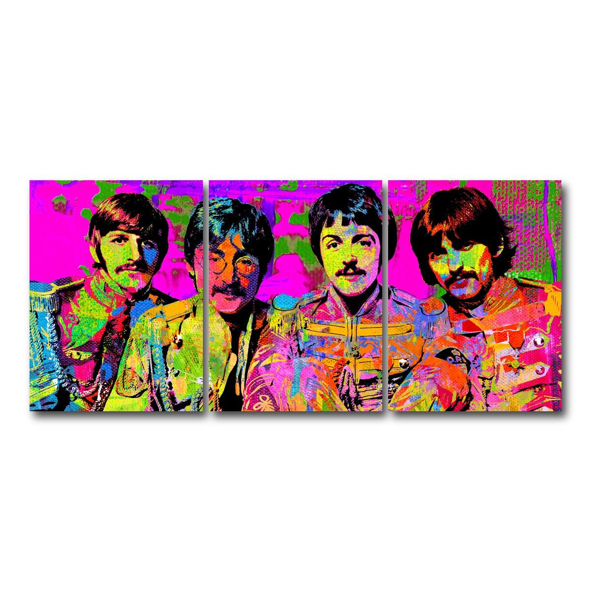 AUTO-MOCKUP WHITE | Sgt. Pepper's Beatles | 3 Piece | Gallery Wrap Canvas | group=18x24