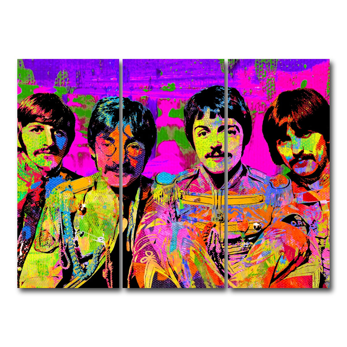 AUTO-MOCKUP WHITE | Sgt. Pepper's Beatles | 3 Piece | Gallery Wrap Canvas | group=8x18