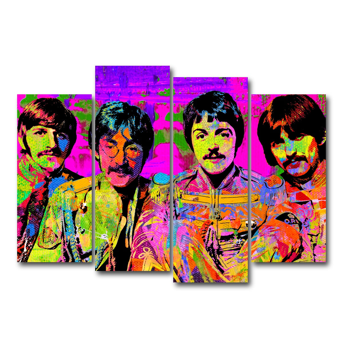 AUTO-MOCKUP WHITE | Sgt. Pepper's Beatles | 4 Piece | Gallery Wrap Canvas | group=4_normal