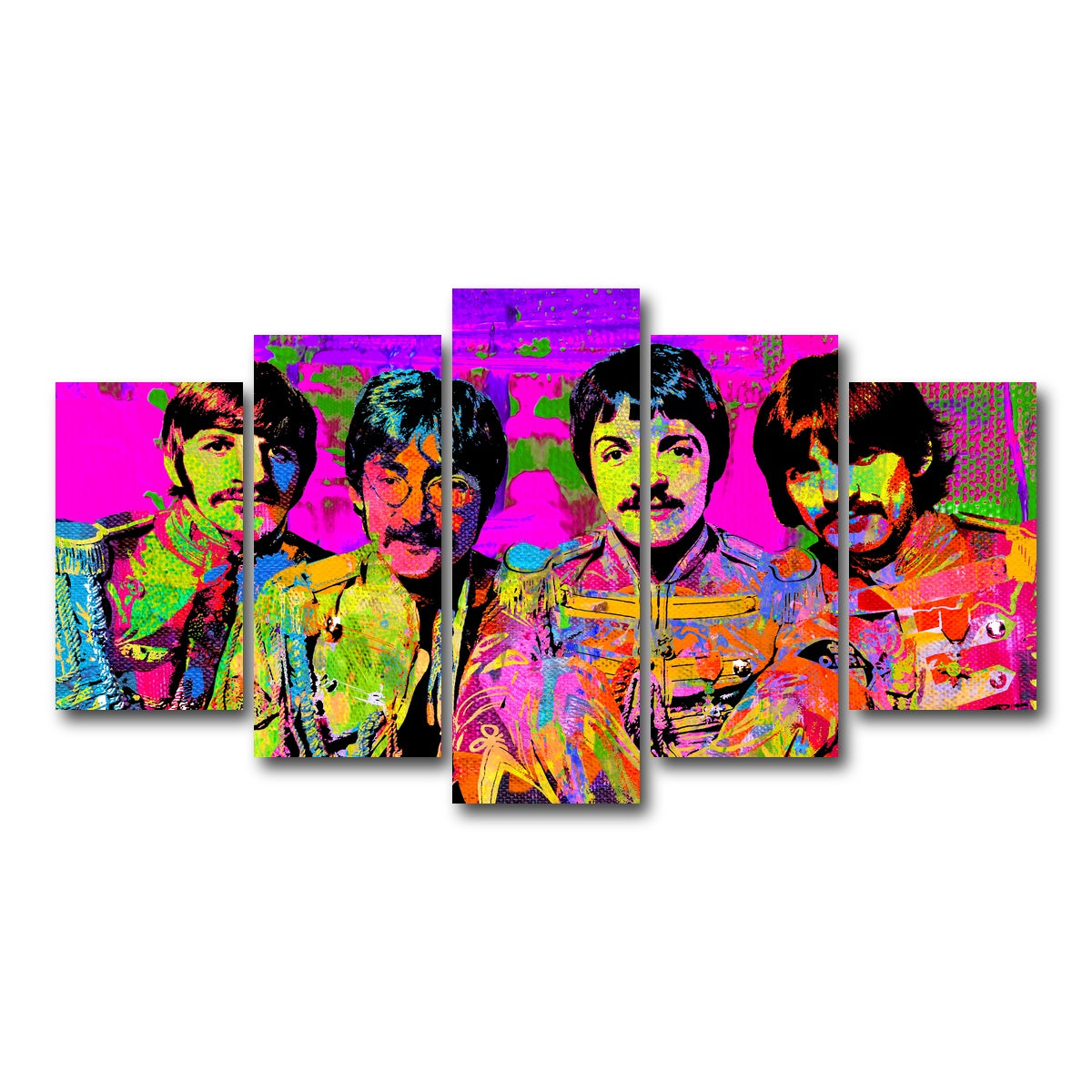 AUTO-MOCKUP WHITE | Sgt. Pepper's Beatles | 5 Piece | Gallery Wrap Canvas | group=5_normal