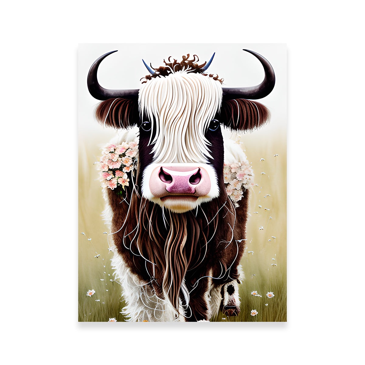 Shabby Chic Highland Cow Wall Art