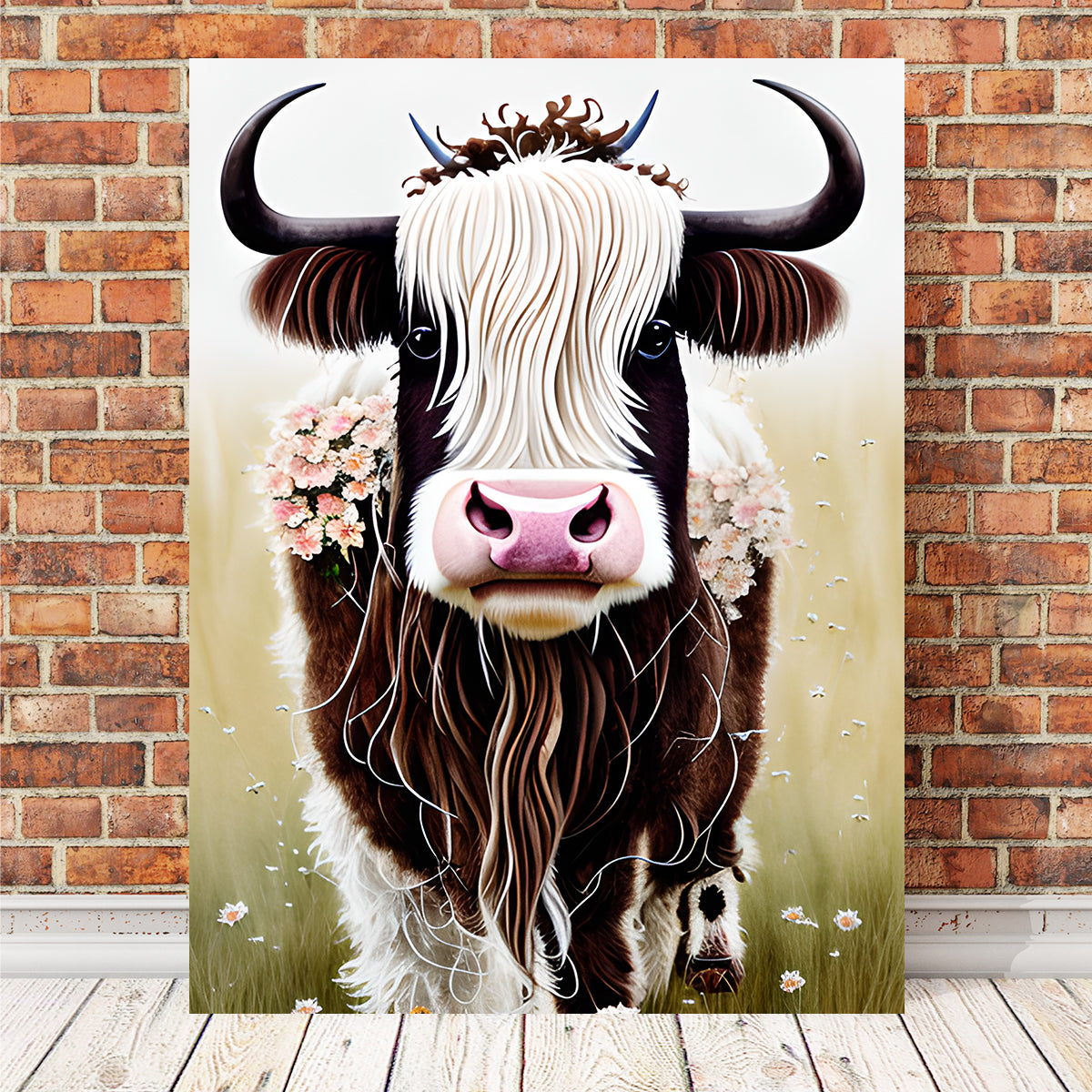Shabby Chic Highland Cow Wall Art