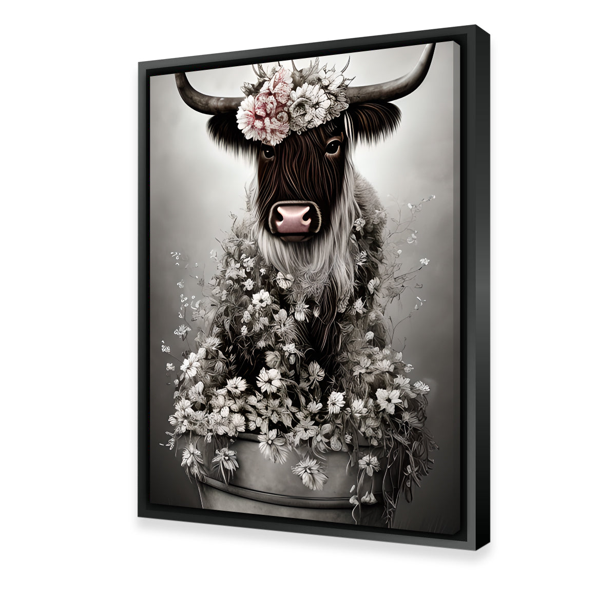 Shabby Highland Cow Wall Art
