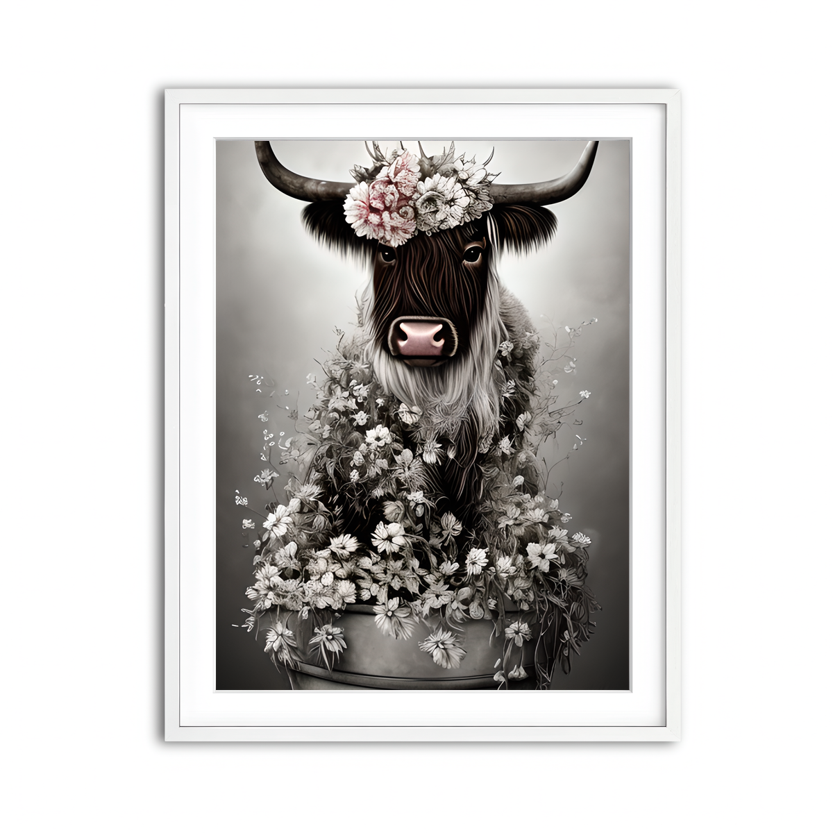 Framed Print 3x4 White