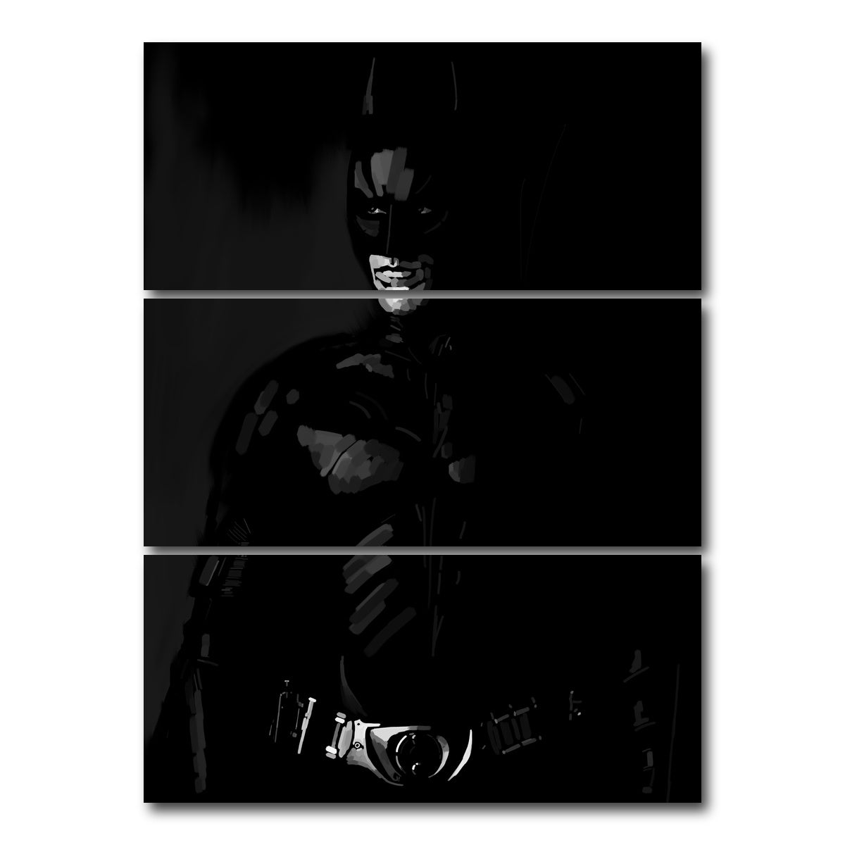AUTO-MOCKUP WHITE | Shadow Dark Knight | 3 Piece | Gallery Wrap Canvas | group=8x18_stacked