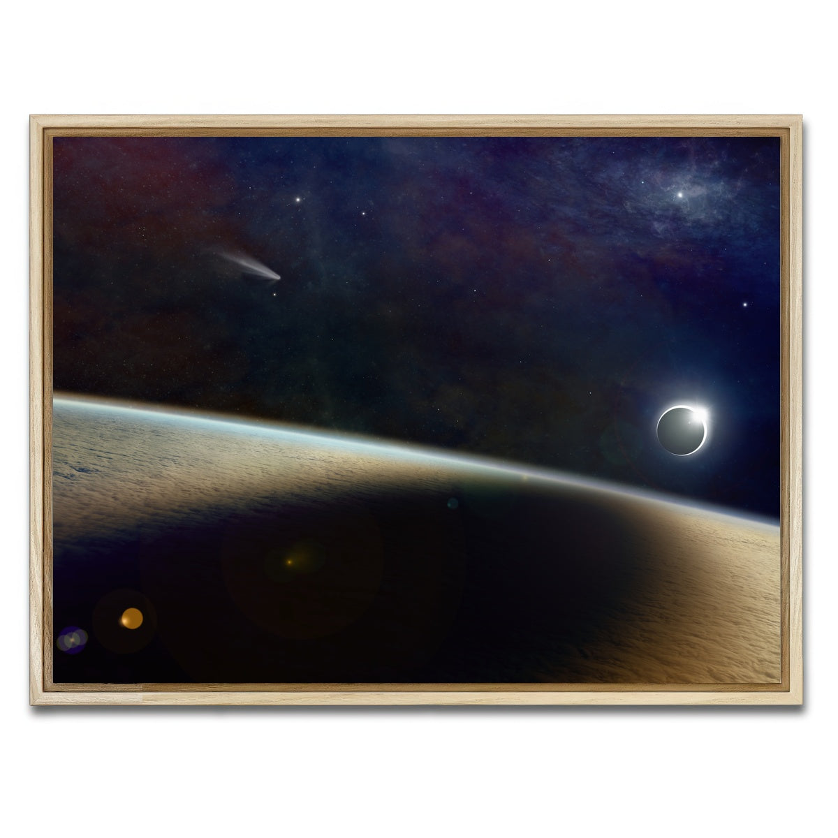 AUTO-MOCKUP WHITE | Shadow of the Solar Eclipse | 1 Piece | Natural Framed Canvas | group=4x3