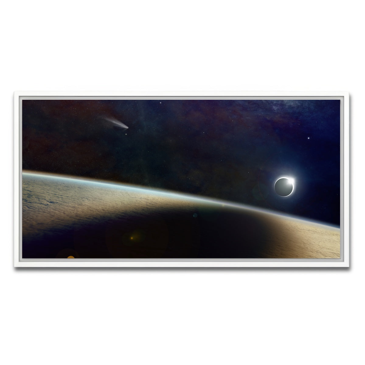 AUTO-MOCKUP WHITE | Shadow of the Solar Eclipse | 1 Piece | White Framed Canvas | group=2x1