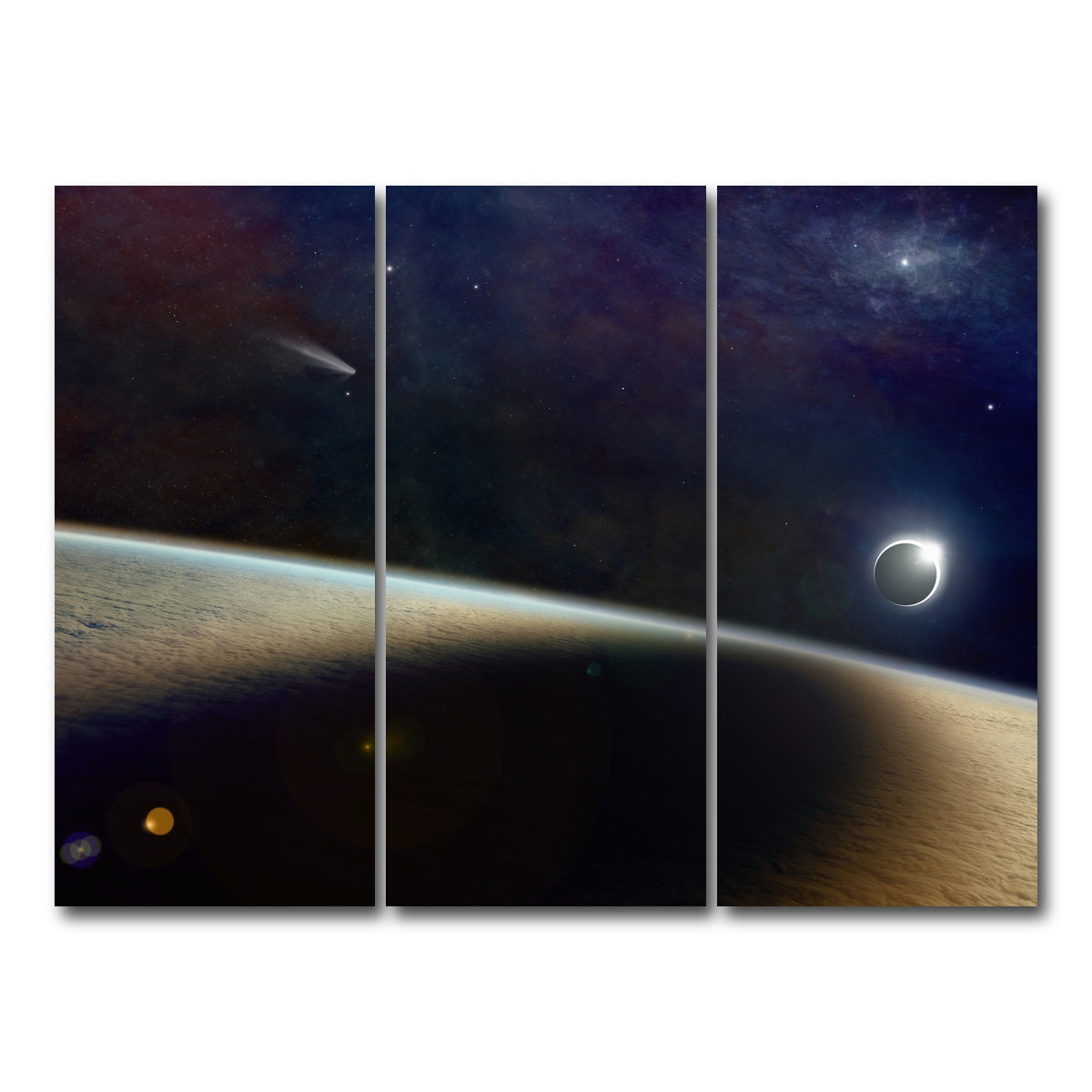 AUTO-MOCKUP WHITE | Shadow of the Solar Eclipse | 3 Piece | Gallery Wrap Canvas | group=8x18