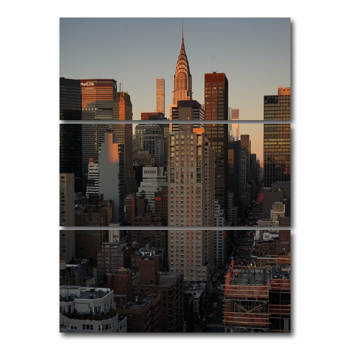 AUTO-MOCKUP WHITE | Shadow on NYC Skyline | 3 Piece | Gallery Wrap Canvas | group=8x18_stacked
