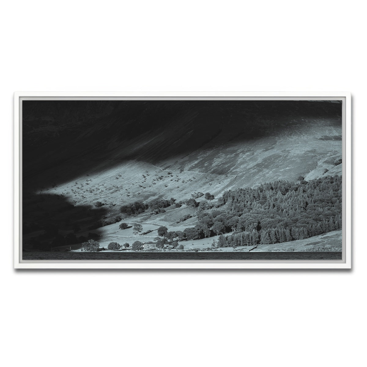 AUTO-MOCKUP WHITE | Shadow on the Mountain | 1 Piece | White Framed Canvas | group=2x1