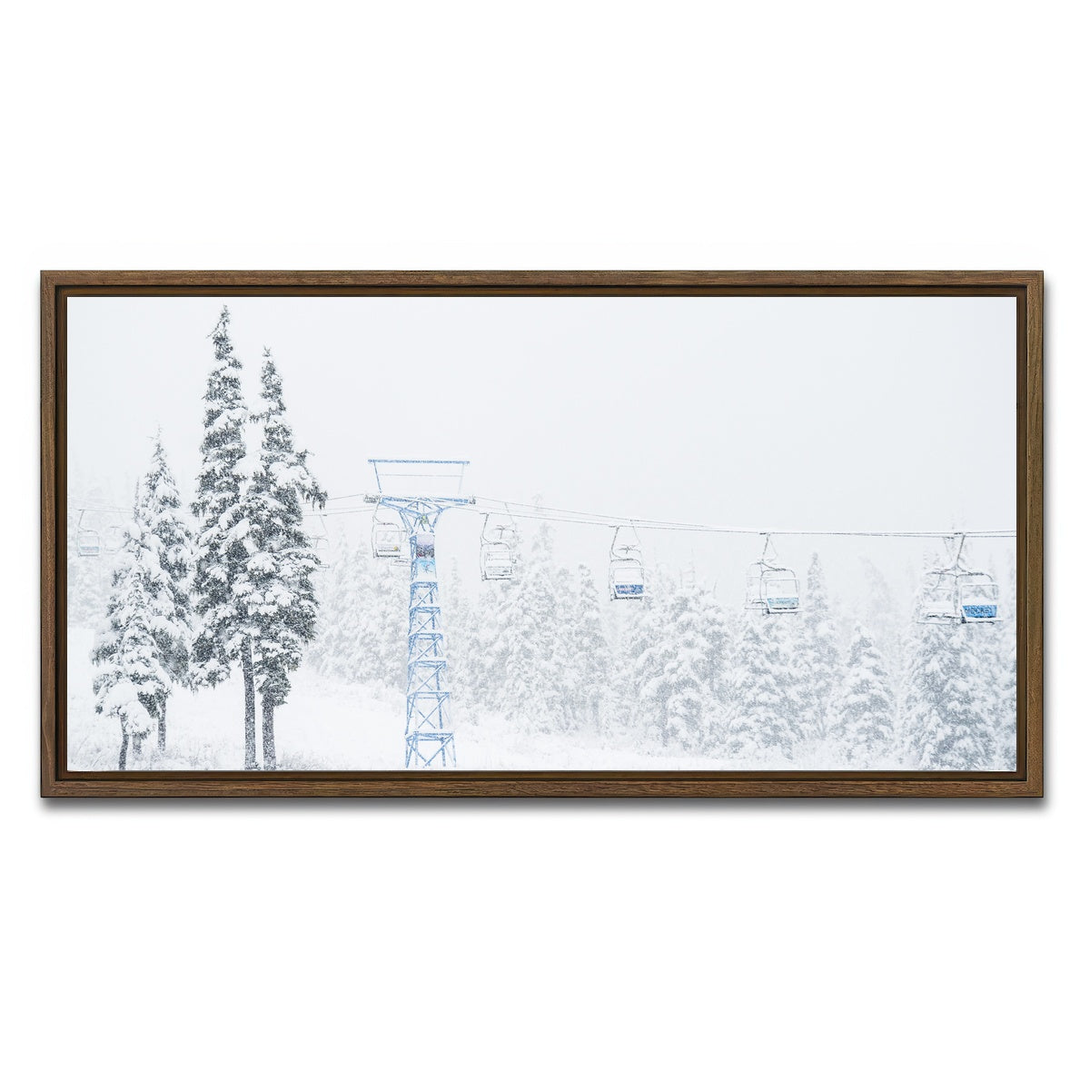 AUTO-MOCKUP WHITE | Shames Mountain Northern BC 3 | 1 Piece | Walnut Framed Canvas | group=2x1