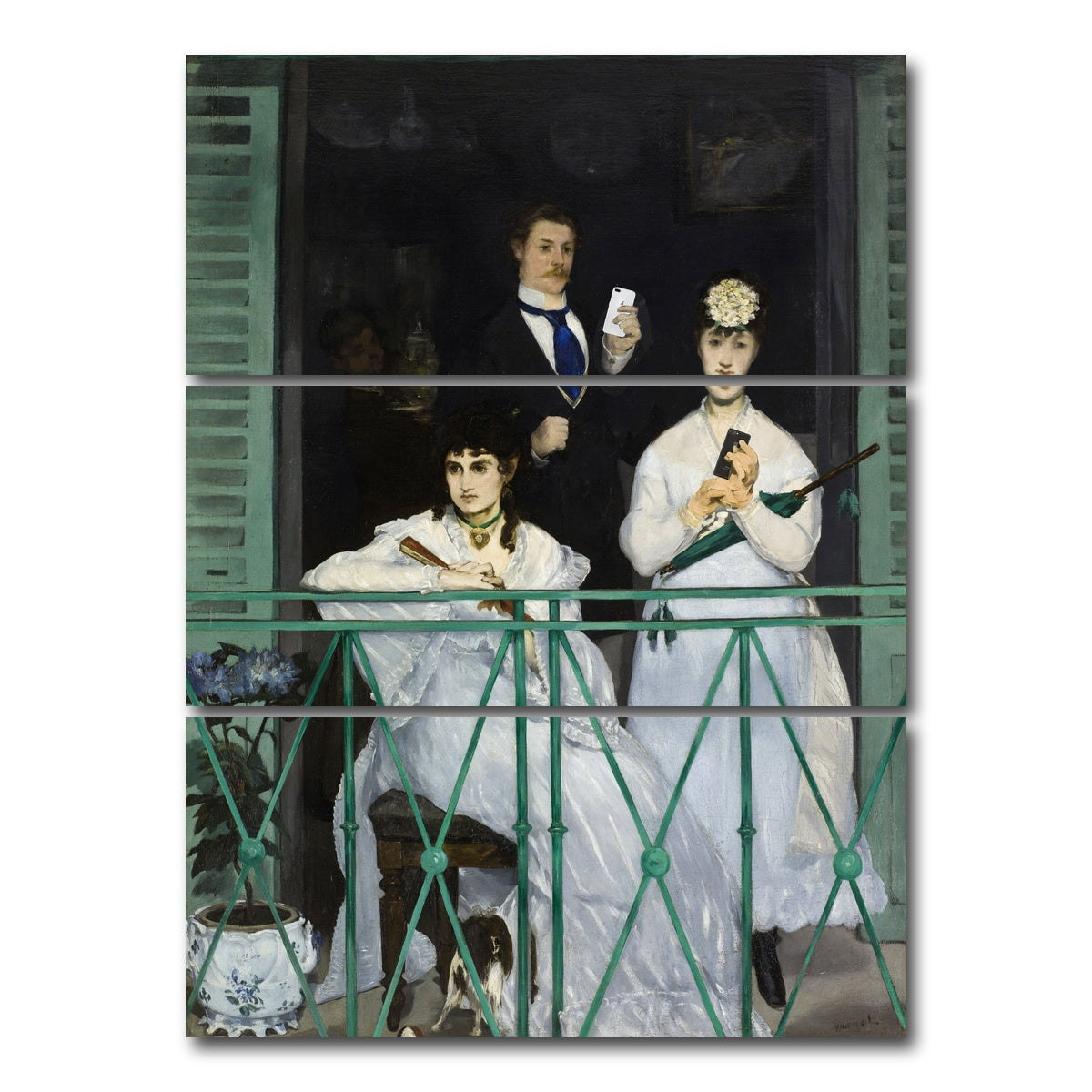 AUTO-MOCKUP WHITE | Sharing Is Caring | 3 Piece | Gallery Wrap Canvas | group=8x18_stacked