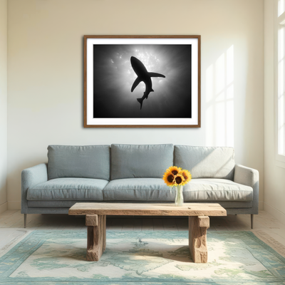 AUTO-MOCKUP ROOM | Shark Silhouette Wall Art