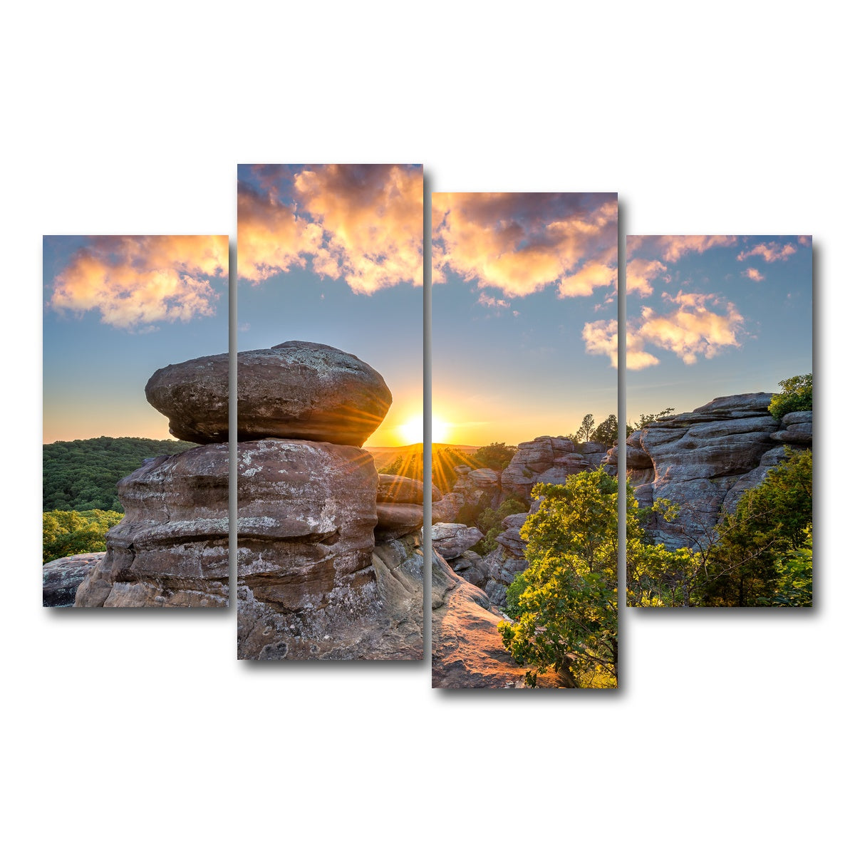 AUTO-MOCKUP WHITE | Shawnee National Forest - Garden of the Gods | 4 Piece | Gallery Wrap Canvas | group=4_short